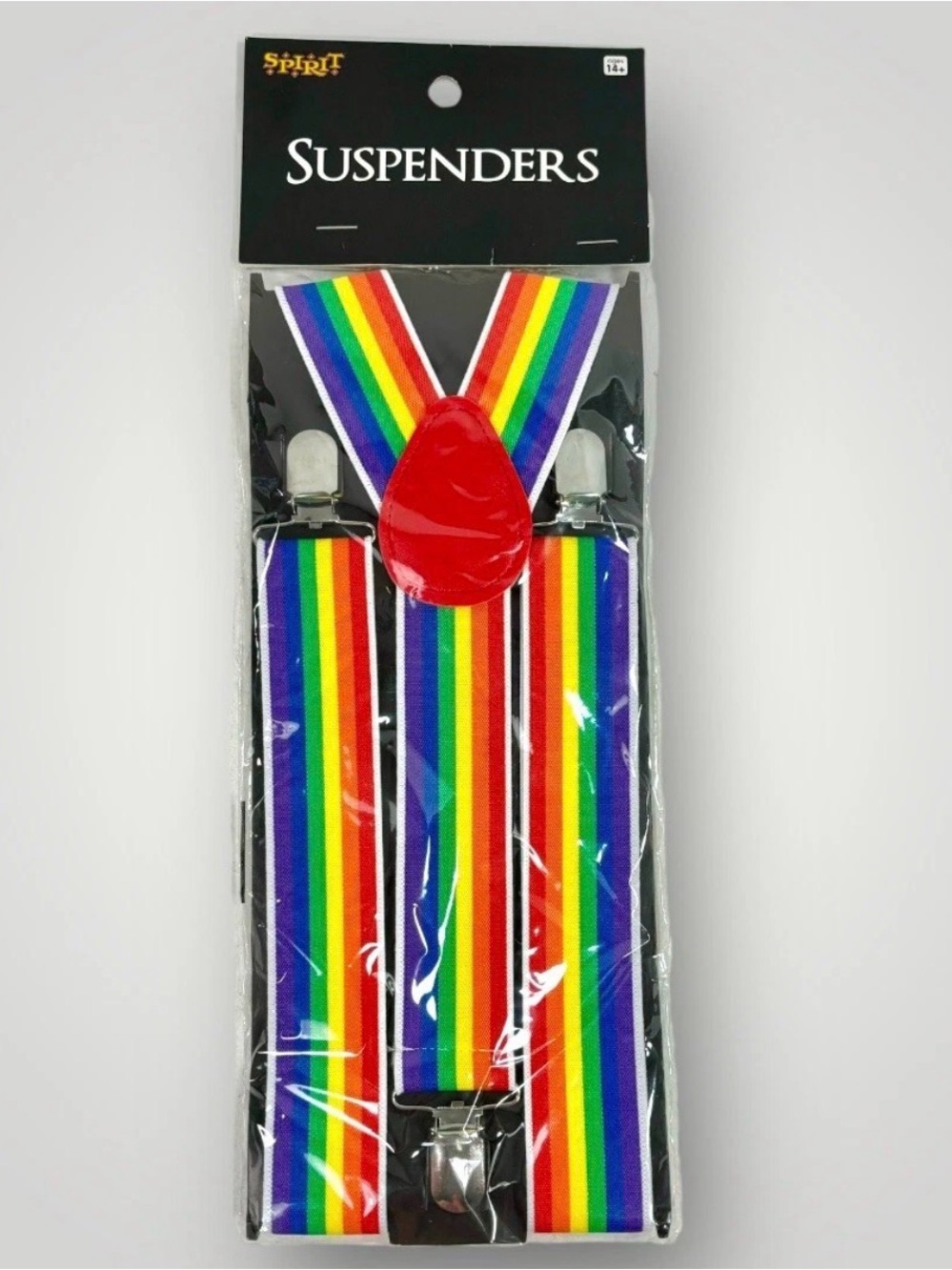Halloween Clip-on 1.5" WIDE Suspenders Elastic Y-Shape multicolor one size!